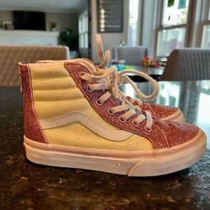 Kids high top sparkly Vans, size 13.5